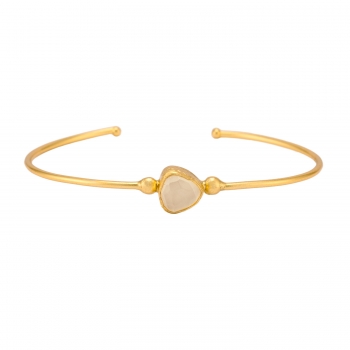 Bracelet made from brass, goldplated, chalcedony